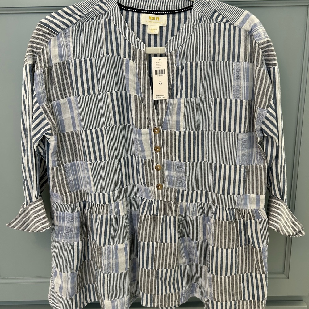 Anthropologie Maeve Striped Blouse - Picture 5 of 5